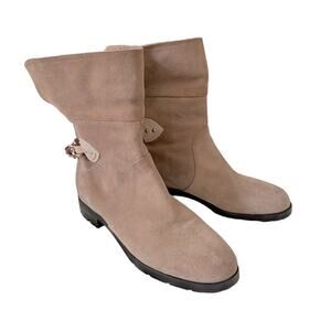 Marc Jacobs Tan Suede Chunky Chain Lug Sole Boots 37.5